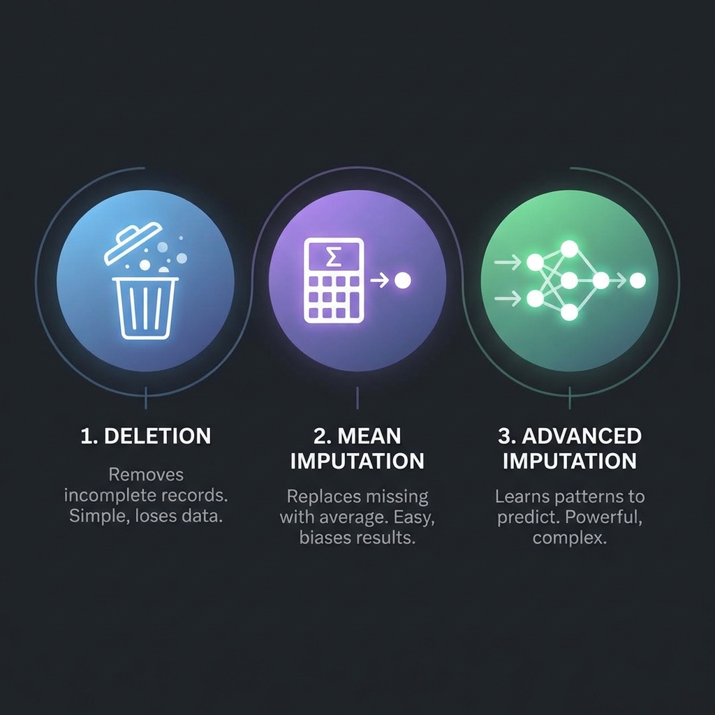 Infographic of missing data handling methods