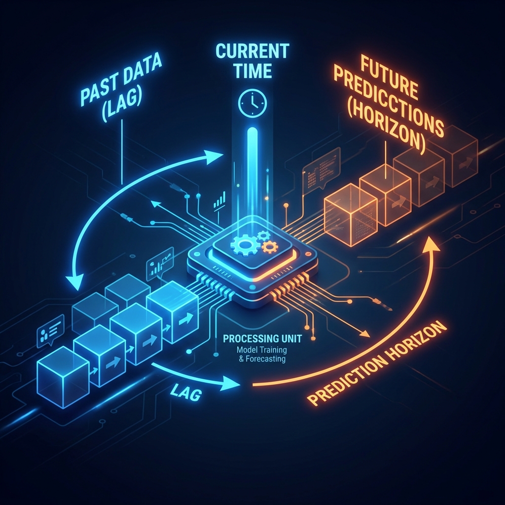 Concept Diagram of Lag Time vs Prediction Horizon